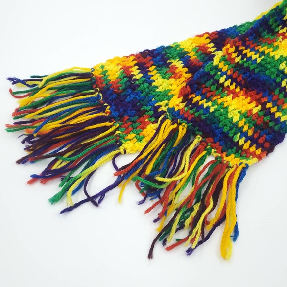 PRIDE Crotched Rainbow Scarf  88" x 5.5" - Picture 8 of 9